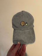 Grey Acid Wash Cap with Matcha Bean