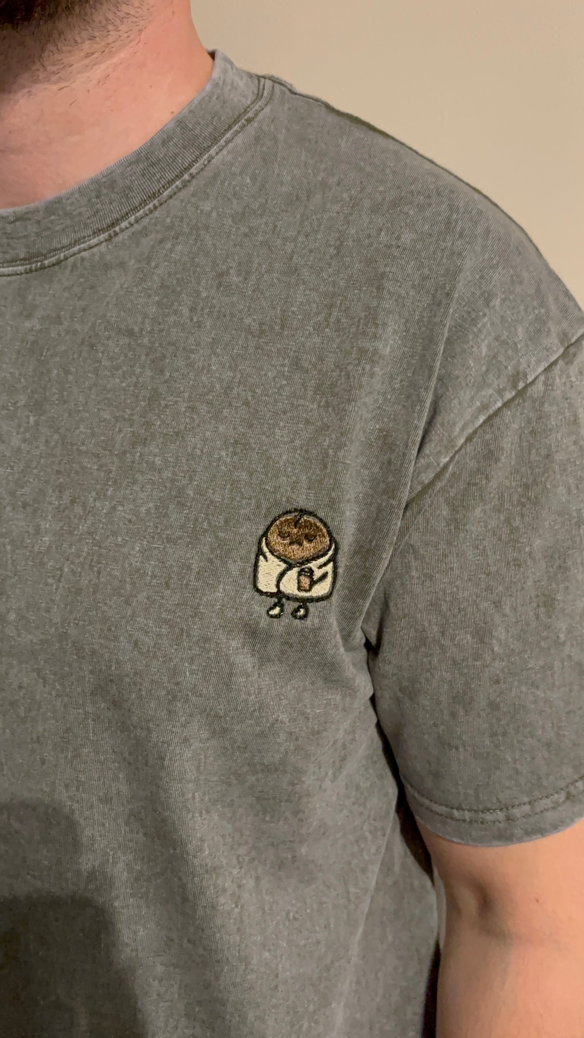 The Chill Bean – Cozy Blanket Bean Acid Wash T-shirt