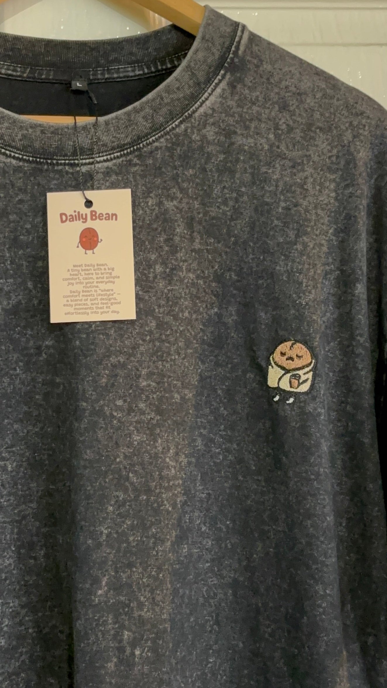 The Chill Bean – Cozy Blanket Bean Acid Wash T-shirt